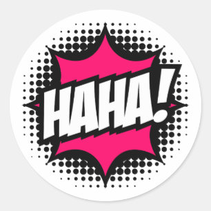 Pegatina Redonda ¡JAJA! Estilo de libro de historietas