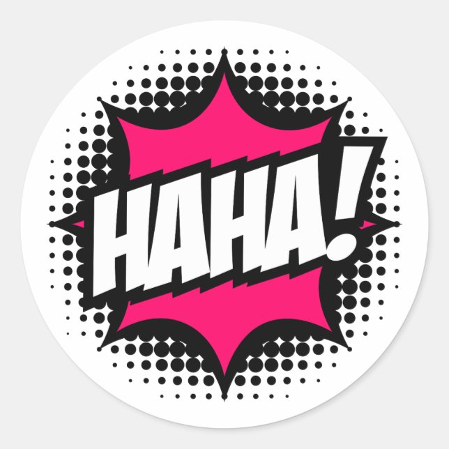 Pegatina Redonda ¡JAJA! Estilo de libro de historietas (Anverso)
