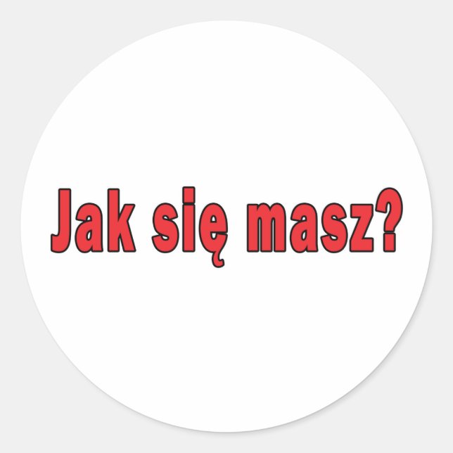 Pegatina Redonda ¿jak sie masz? - Cómo estás (Anverso)