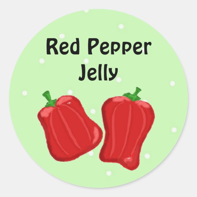 Pegatina Redonda Jalea de Pimiento Rojo (Anverso)