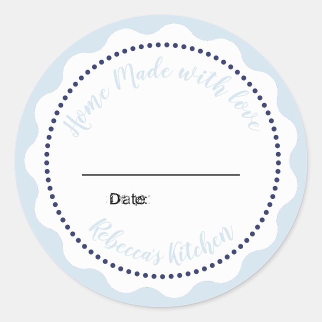 Pegatina Redonda Jam Canning personalizado | Mason Jar casero (Anverso)