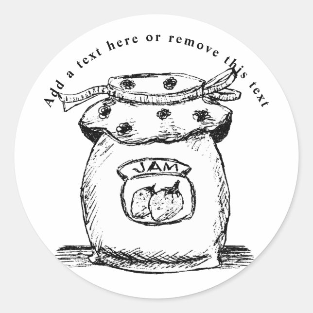 Pegatina Redonda Jam Jar Sketch (Anverso)