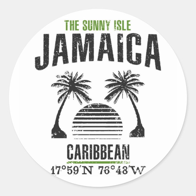 Pegatina Redonda Jamaica (Anverso)