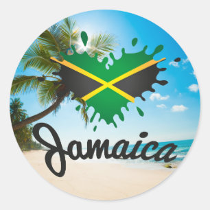 Pegatina Redonda Jamaica Flag Islandia - Proud Jamaicans bordadora