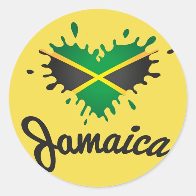 Pegatina Redonda Jamaica Flag Islandia - Proud Jamaicans bordadora (Anverso)