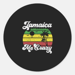 Pegatina Redonda Jamaica Me Vuelve Loco Rasta Roots Rock Reggae Jam
