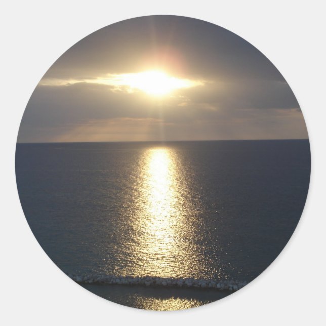 Pegatina Redonda Jamaica Sunset (Anverso)