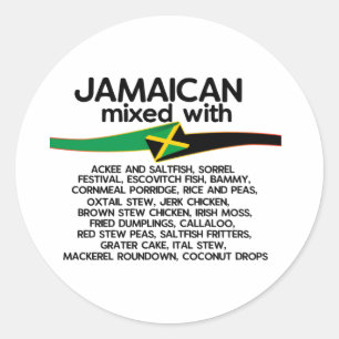 Pegatina Redonda Jamaicanos mezclados con Jamaica orgullosos