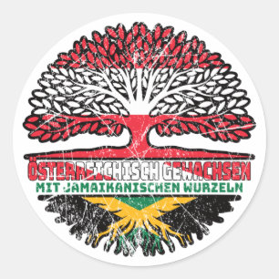 Pegatina Redonda Jamaika Jamaikanisch Österreichisch Österreich