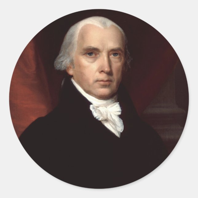 Pegatina Redonda James Madison (Anverso)