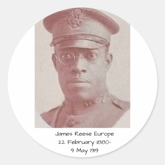 Pegatina Redonda James Reese Europe (Anverso)