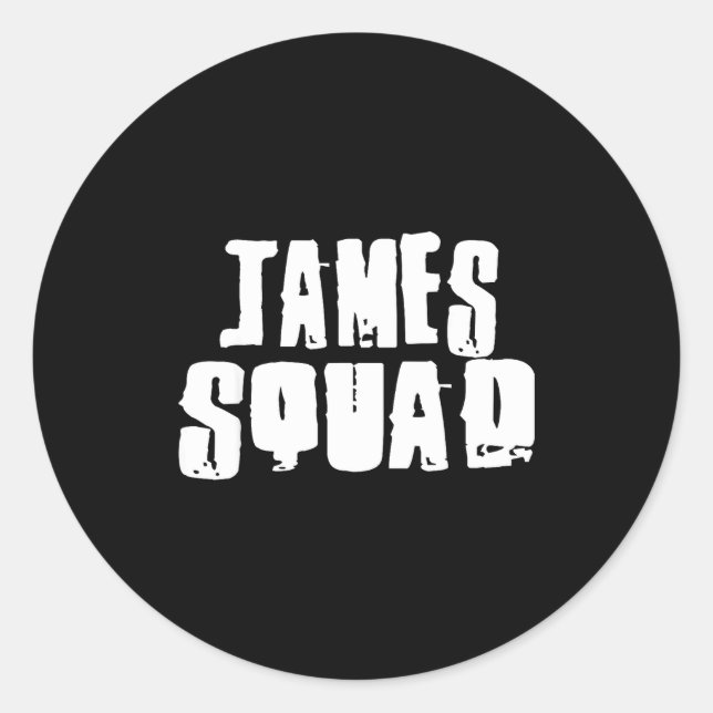 Pegatina Redonda James Squad Name Funny James  (Anverso)