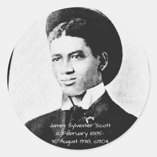 Pegatina Redonda James Sylvester Scott (Anverso)