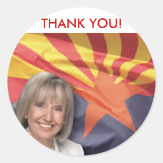 Pegatina Redonda Jan Brewer, gobernador de Arizona
