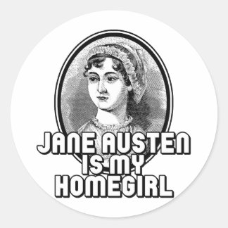 Pegatina Redonda Jane Austen