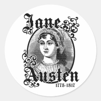 Pegatina Redonda Jane Austen