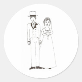 Pegatina Redonda Jane Austen Boda