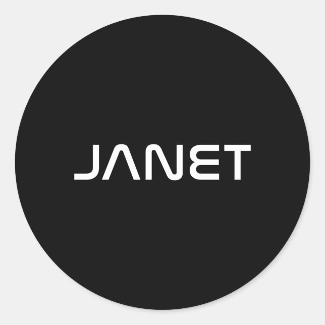 Pegatina Redonda Janet (Anverso)