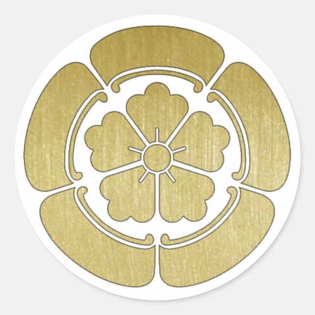 Pegatina Redonda JAPAN NobunagaOda mokkomon Syougun Cool (Anverso)