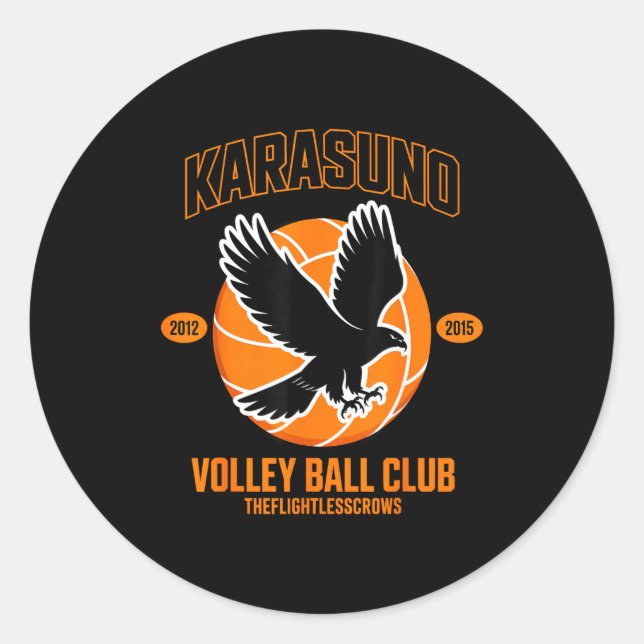 Pegatina Redonda Japanese Anime Volleyball Club Karasunooo High  (Anverso)