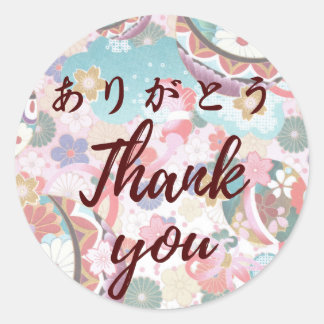 Pegatina Redonda Japanese kawaii sticker 【wagara23】thank you シール