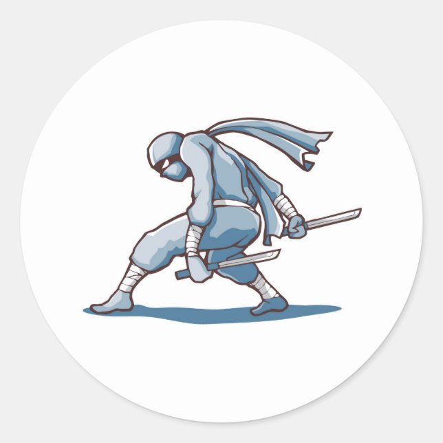 Pegatina Redonda Japanese Ninja (Anverso)