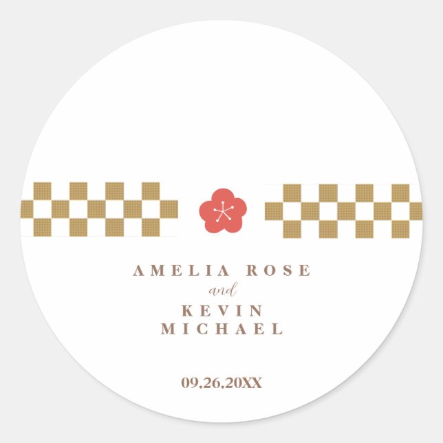 Pegatina Redonda Japanese Touch Bridal (Anverso)