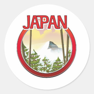 Pegatina Redonda Japón