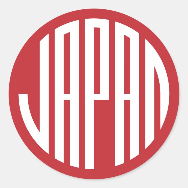 Pegatina Redonda Japón - Diseño redondo japonés (Anverso)