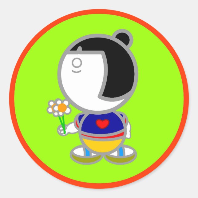 Pegatina Redonda JAPÓN GIRL Sticker (Anverso)