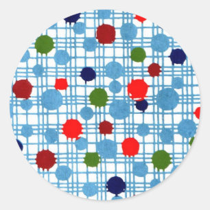 Pegatina Redonda Japoneses retros de Japón 1950 1960 Chiyogami