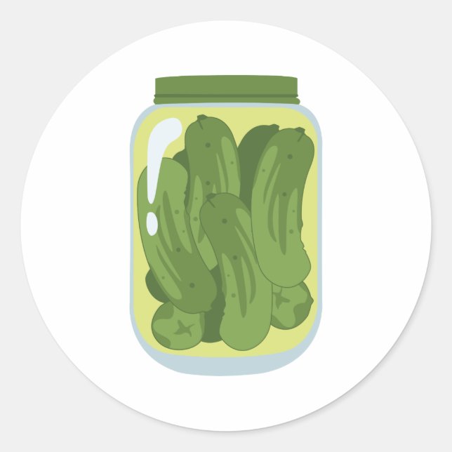 Pegatina Redonda Jar of Pickles (Anverso)