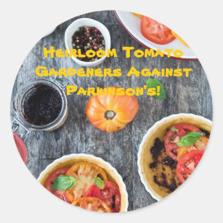 Pegatina Redonda ¡Jardeneradores De Tomate Hermoso Contra Los Parki