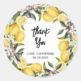 Pegatina Redonda Jardín Botánico de Limón Verano Gracias