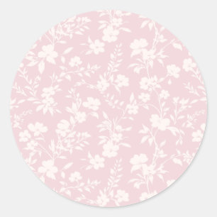 Pegatina Redonda Jardín Botánico Neutral - Rosa Rubor