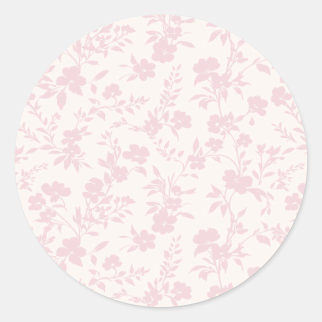 Pegatina Redonda Jardín Botánico Rosa Suave - Neutro (Anverso)