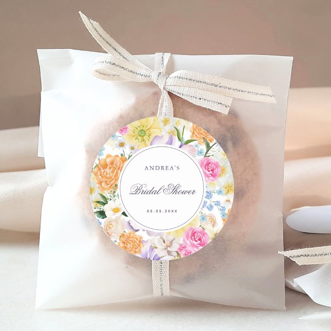 Pegatina Redonda Jardín Brillante Floral Primavera Veraniega Ducha  (Subido por el creador)