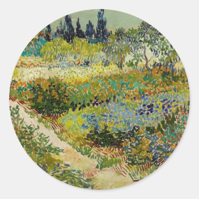 Pegatina Redonda Jardín de Arles | Vincent van Gogh (Anverso)