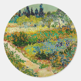Pegatina Redonda Jardín de Arles   Vincent van Gogh