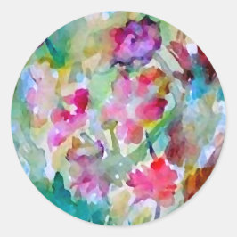 Pegatina Redonda Jardín de flores de Cricket Diane