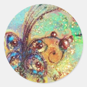 PEGATINA REDONDA JARDÍN DE LA PLANTA DE SOMBRAS PERDIDAS