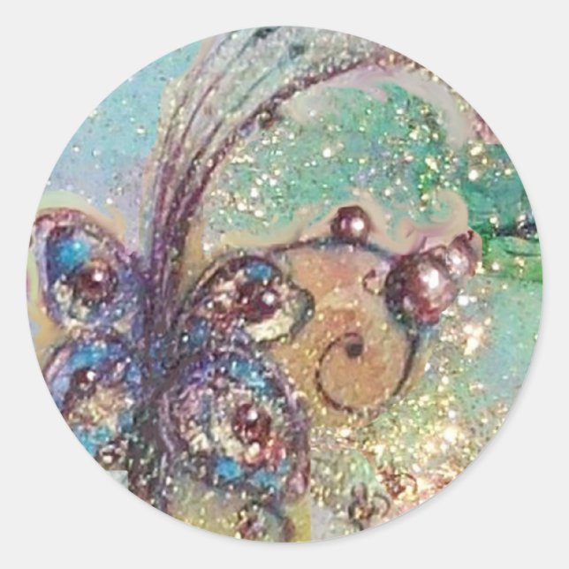 PEGATINA REDONDA JARDÍN DE LA PLANTA DE SOMBRAS PERDIDAS (Anverso)