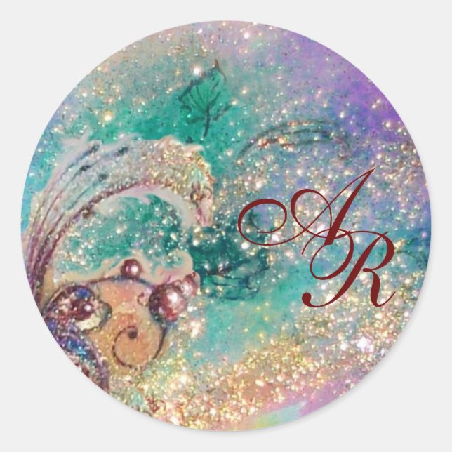 PEGATINA REDONDA JARDÍN DE LAS SOMBRAS PERDIDAS - MONOGRAMA (Anverso)