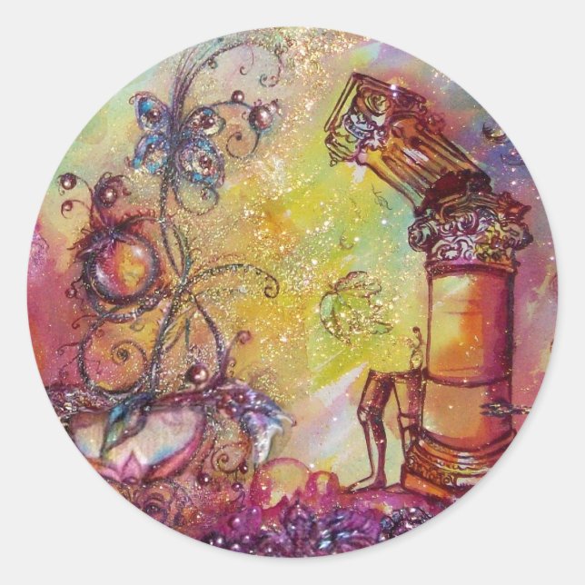 PEGATINA REDONDA JARDÍN DE LAS SOMBRILLAS PERDIDAS - PLANTA MAGIA D (Anverso)