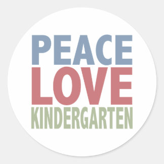 Pegatina Redonda Jardín de niños de Peace Love