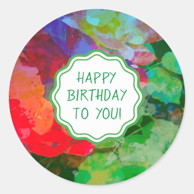 Pegatina Redonda Jardín de Rosas secretos e impresionistas personal (Anverso)