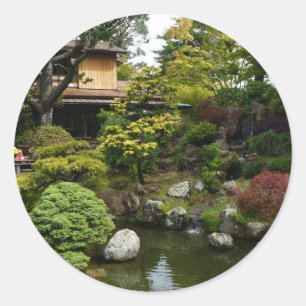 Pegatina Redonda Jardín de té japonés de San Francisco #9-1 Pegatin