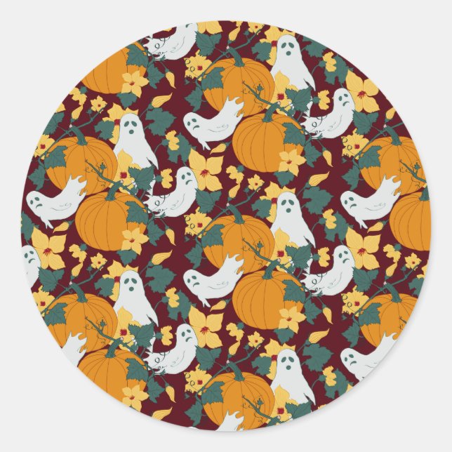 Pegatina Redonda Jardín Ghostly (Anverso)