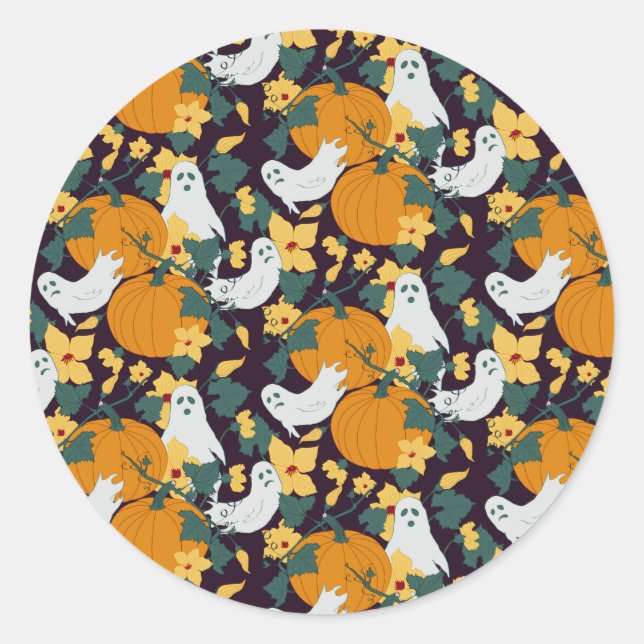 Pegatina Redonda Jardín Ghostly (Anverso)