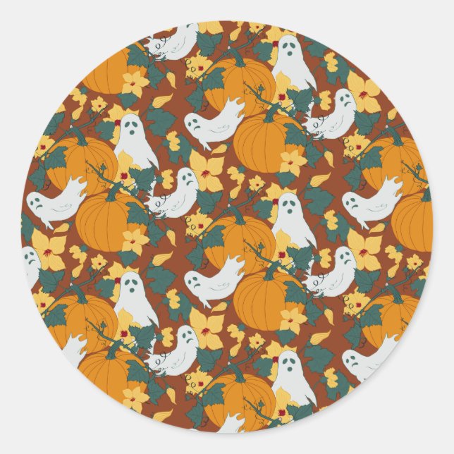 Pegatina Redonda Jardín Ghostly (Anverso)